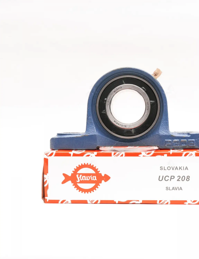 Rulmentul UCP 208 SLAVIA — un rulment fiabil cu carcasă, asigurând ușurința instalării și o durată lungă de viață în exploatare. 1