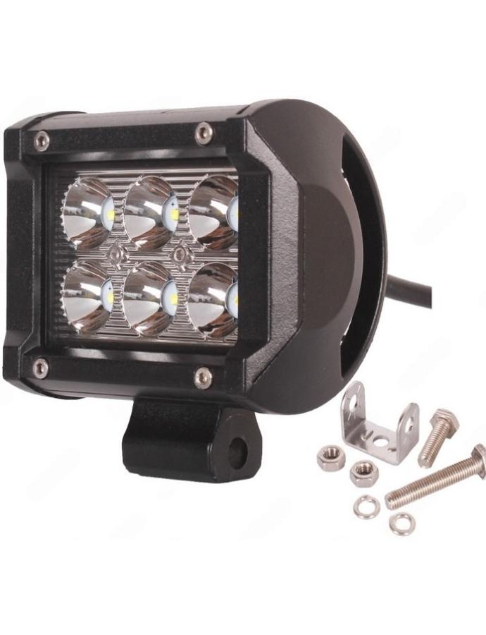 Proiector de lucru LED 18W 12–24V dreptunghiular cu fascicul luminos larg de 60°