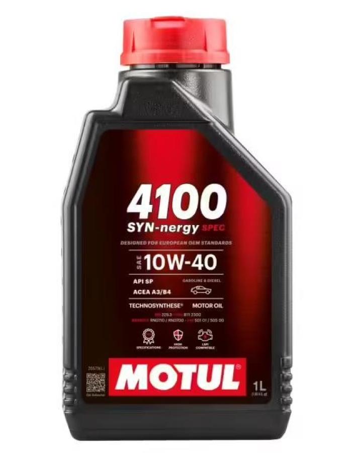Масло Motul 4100 SYN-nergy SPEC 10W-40 1 л — полусинтетическое моторное масло для бензиновых и дизельных двигателей.
