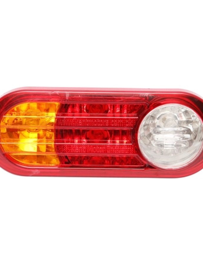 Lampă spate 4 funcții 210×80×75 mm — lampă combinată universală pentru remorci, camioane și utilaje speciale.