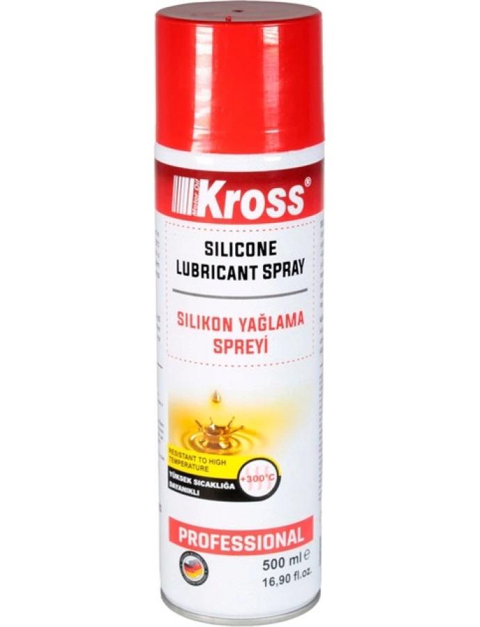 Силиконовая смазка спрей KROSS 500 мл — средство для смазки и защиты резиновых, пластиковых и металлических деталей.