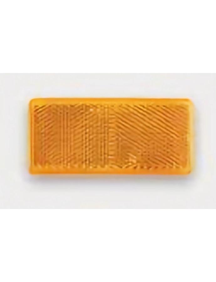 Catadioptru dreptunghiular 94×44 mm galben autoadeziv pentru remorci și utilaje