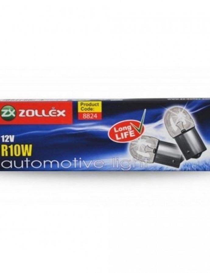 Автомобильная лампа R10W 12В 1 контакт Zollex (Корея)