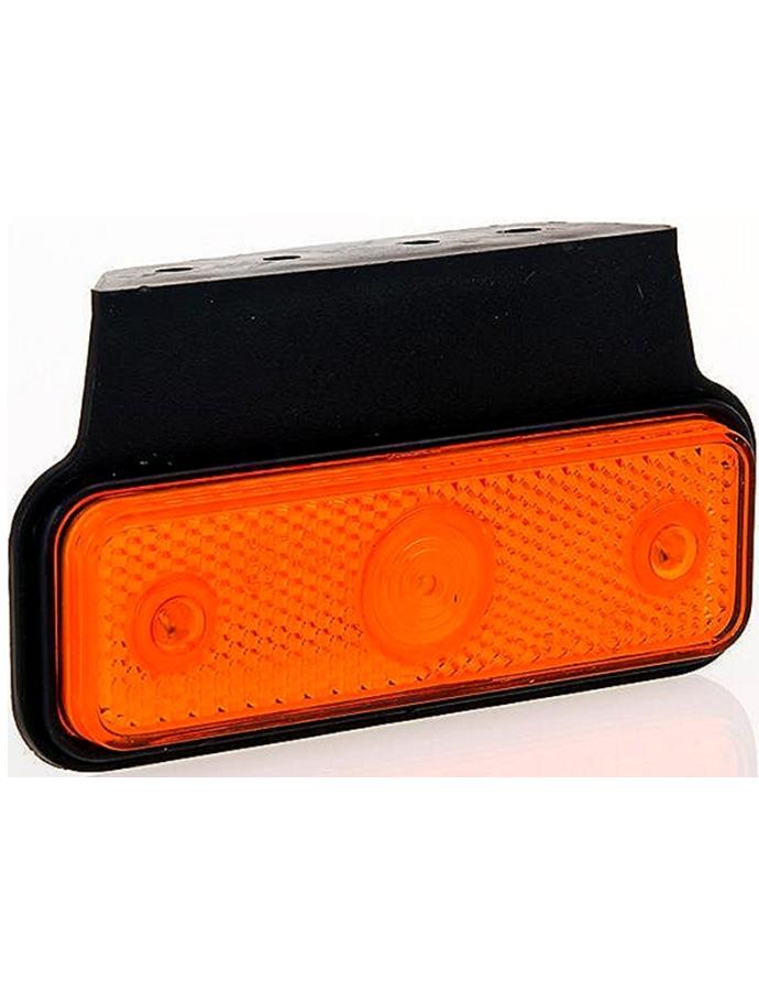 Lampă FT-004 Z+K/1 de gabarit galbenă cu soclu, suport și cablu — lampă de poziție pentru remorci, camioane și utilaje speciale.