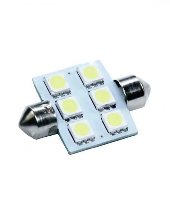 Bec LED feston C5W 24V T11x36 S8.5 6SMD alb cald TEMPEST