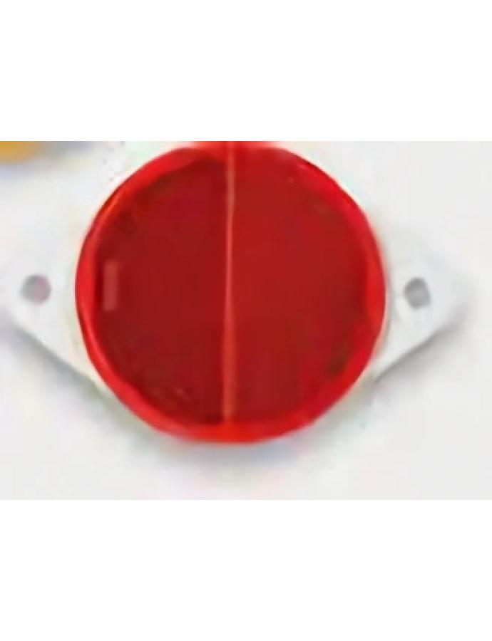 Catadioptru rotund Ø80 mm roșu cu fixare în două șuruburi