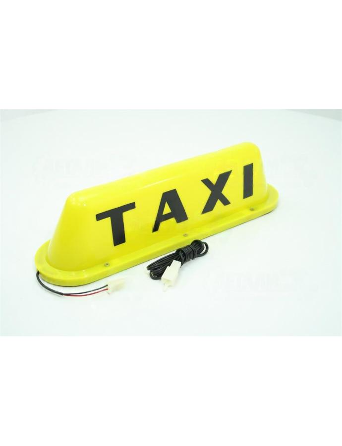 Semnul galben de taxi "DK" pentru montarea pe acoperișul mașinii, vizibil și ușor de observat.