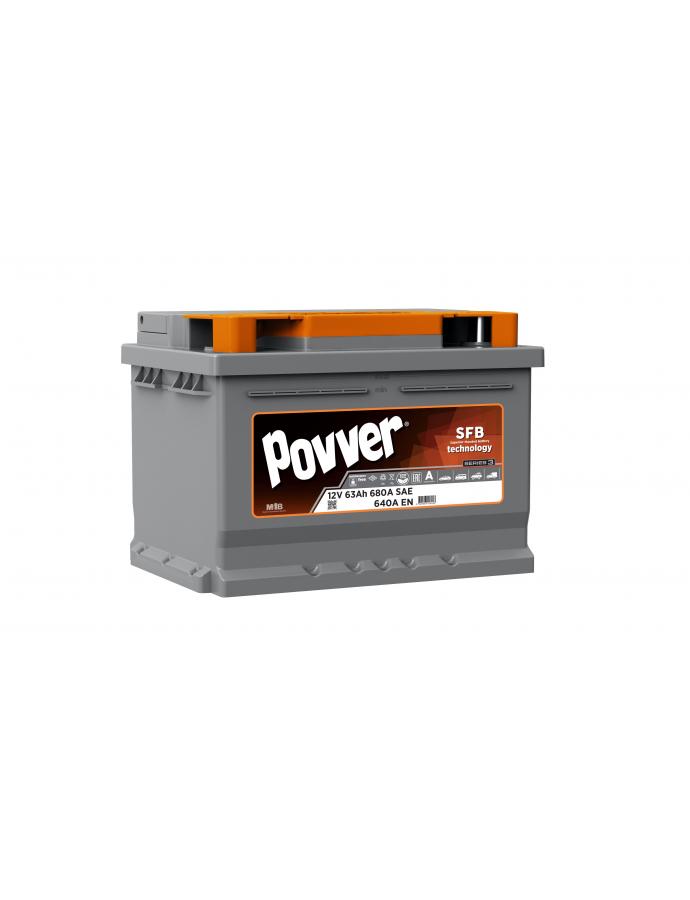 Аккумулятор автомобильный POVVER 63Ah (Mutlu) S3 640A