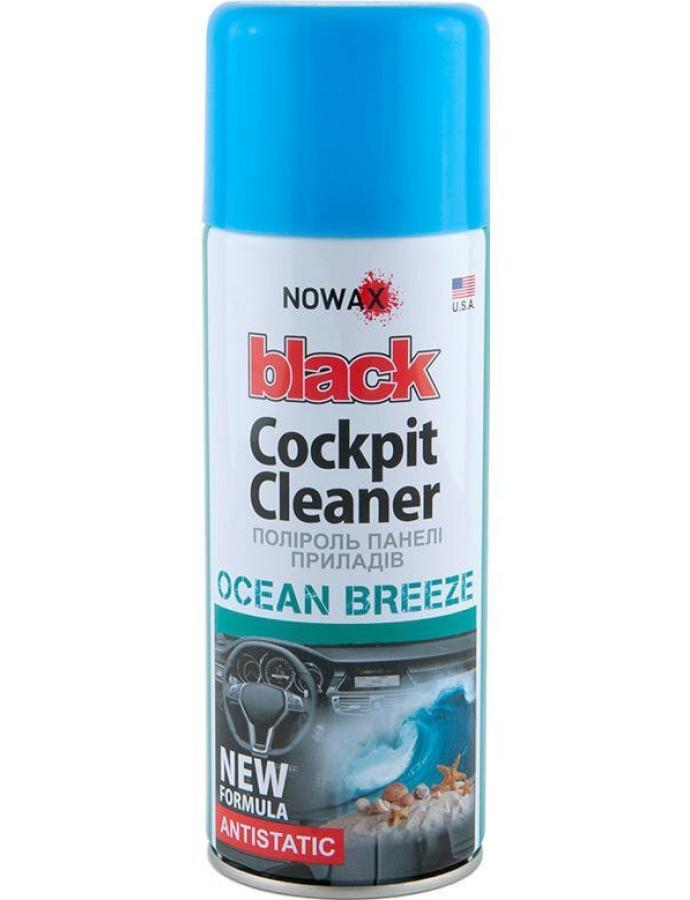 Polish pentru bord NOWAX Black Spray Ocean Breeze 450 ml — produs pentru curățarea și protecția suprafețelor din plastic cu aromă oceanică.