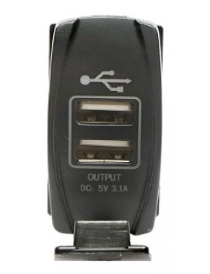 Автомобильное зарядное устройство BK 12/24V, быстрая зарядка 5V/3.1A, USB, компактный дизайн.