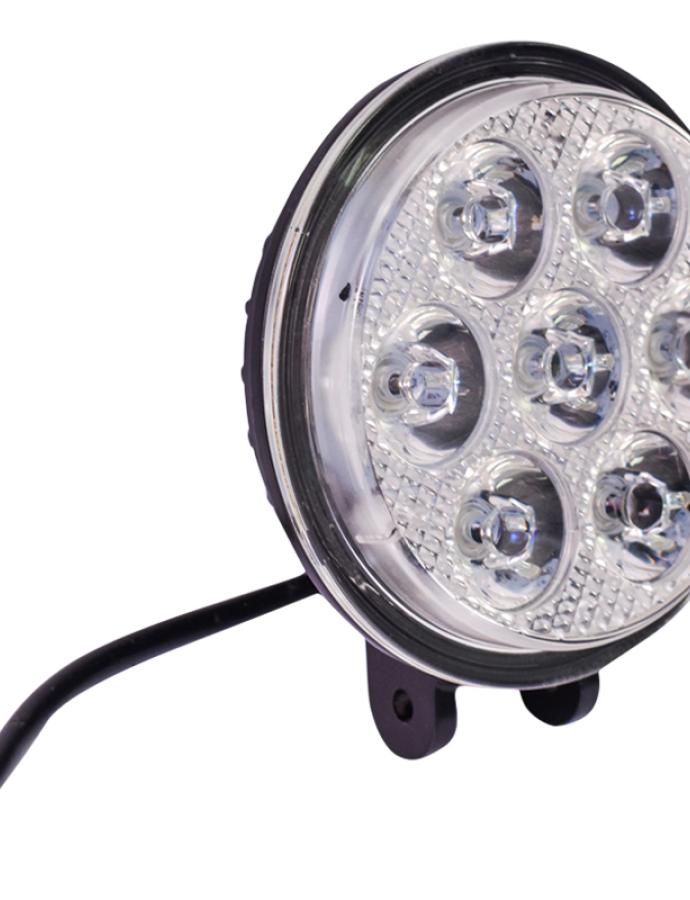 Proiector de lucru LED 21W 12–24V rotund cu fascicul luminos larg de 60°