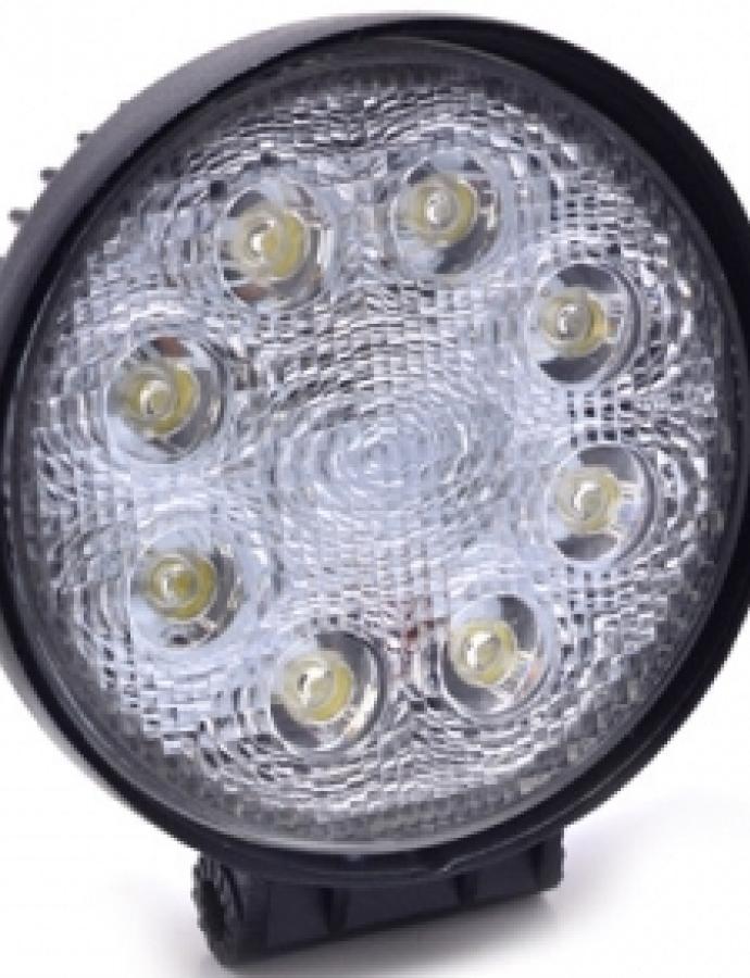 Proiector de lucru LED 24W 12–24V rotund cu fascicul luminos îngust de 30°