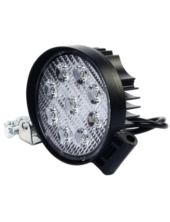 Proiector de lucru LED 27W 12–24V rotund cu fascicul luminos larg de 60° DK