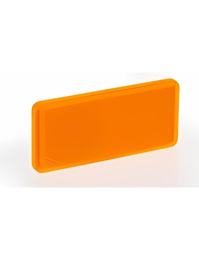 Catadioptru dreptunghiular 40×90 mm galben autoadeziv pentru remorci și utilaje