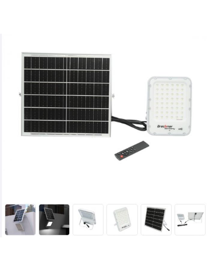 Lumină LED 12W cu panou solar de 25W pentru iluminat exterior, încărcare cu energie solară, compact și eficient.
