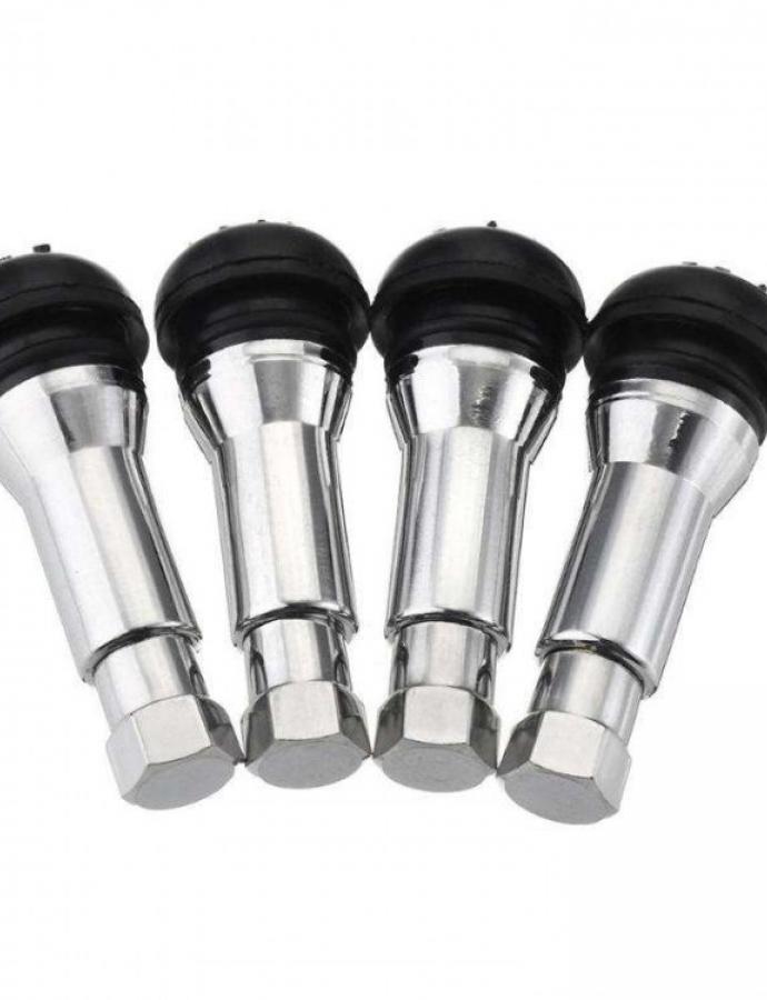 Ventil fără cameră din cauciuc cromat pentru roată, lungime 48,5 mm, diametru 11,3 mm