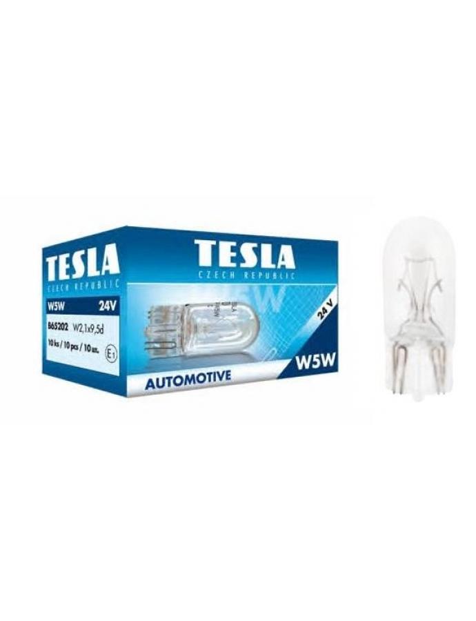Автомобильная лампа W5W 24В T10 безцокольная TESLA для габаритных огней и подсветки