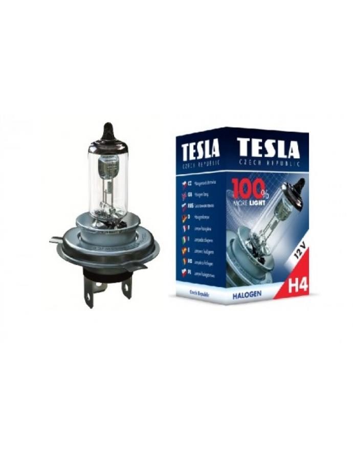 Лампа автомобильная H4+100% 12В 60/55W P43t TESLA