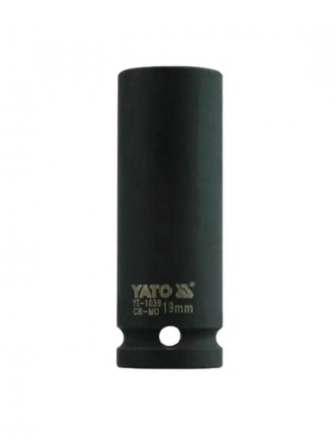 Cap tubular de impact prelungit 19 mm, 1/2", negru, YATO, pentru scule de impact.