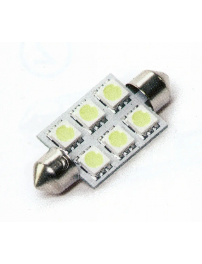 Bec LED feston C5W 24V T11x39 S8.5 6SMD alb cald TEMPEST