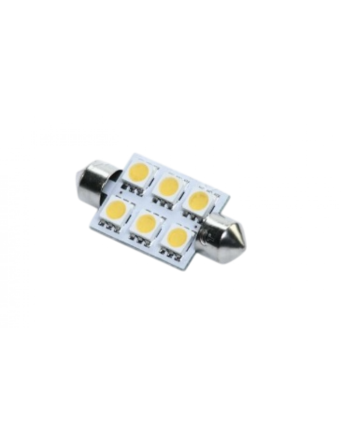 Bec LED feston C5W 24V T11x39 S8.5 6SMD alb cald TEMPEST