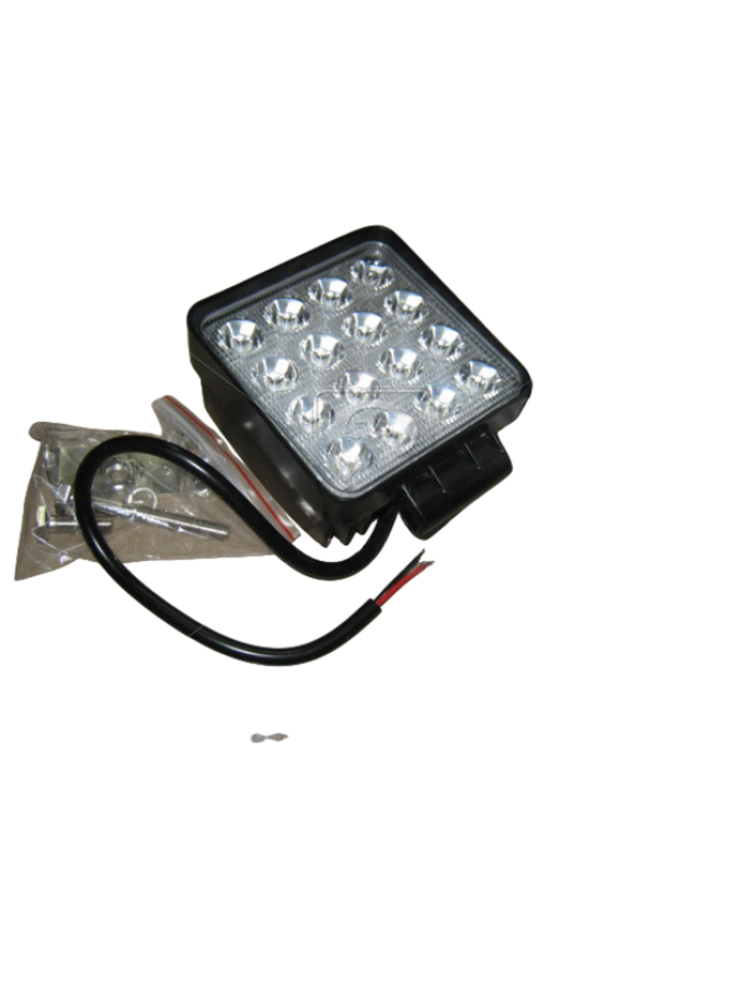 Proiector de lucru LED 48W 12–24V pătrat cu fascicul luminos larg de 60°