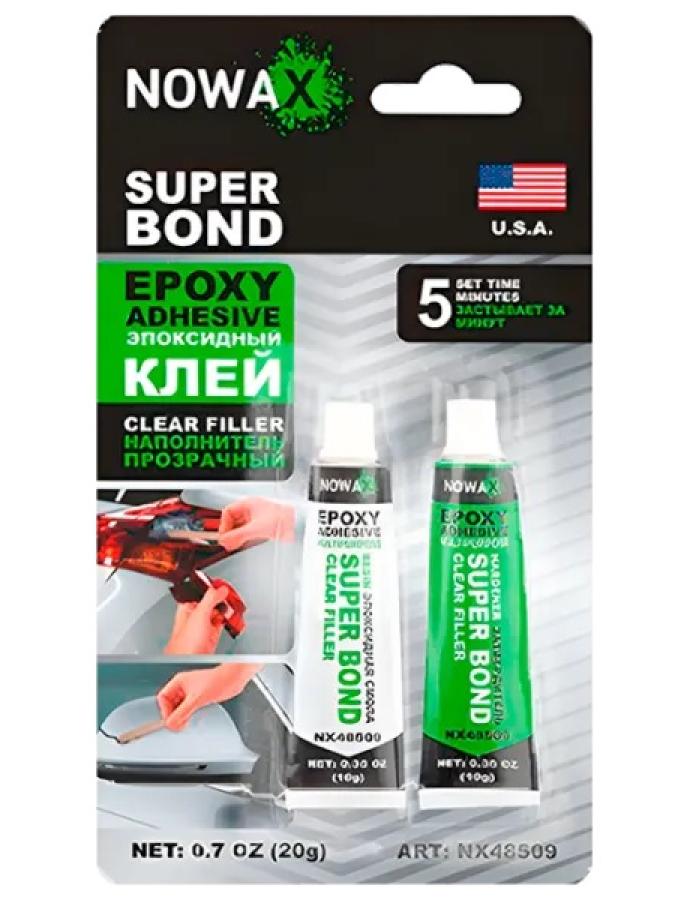 Клей эпоксидный NOWAX прозрачный 2 компонента 20 г — универсальный состав для прочного и незаметного склеивания.