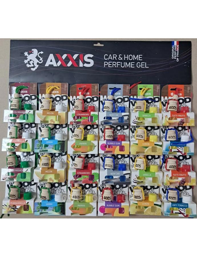 Ароматизатор авто MIX Wood DUO 1+1 (планшет 24 шт, бутылёк) AXXIS