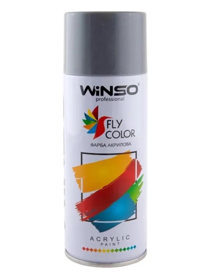 Краска Winso Серая 450 мл — универсальная аэрозольная эмаль для металла и других поверхностей.