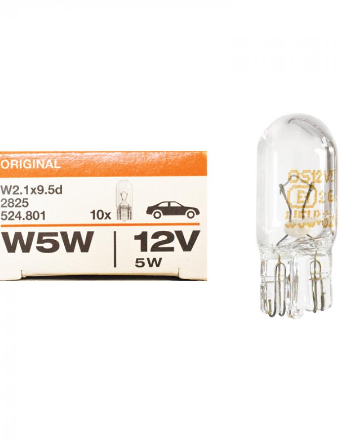 Лампа автомобильная W5W 12V T10 безцокольная OSRAM