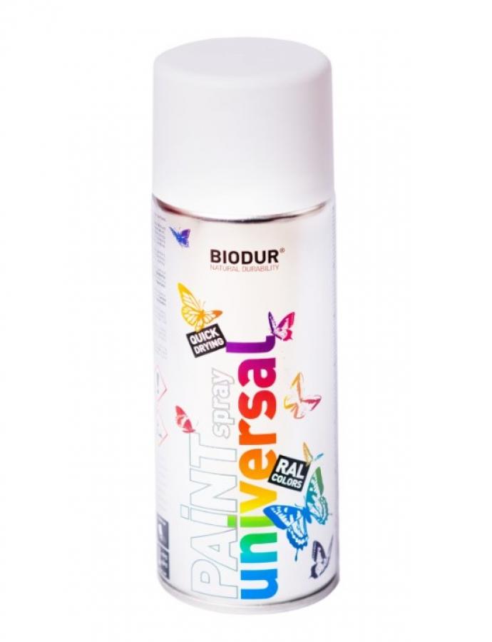 Краска спрей BIODUR 9010 белая мат. 400ML