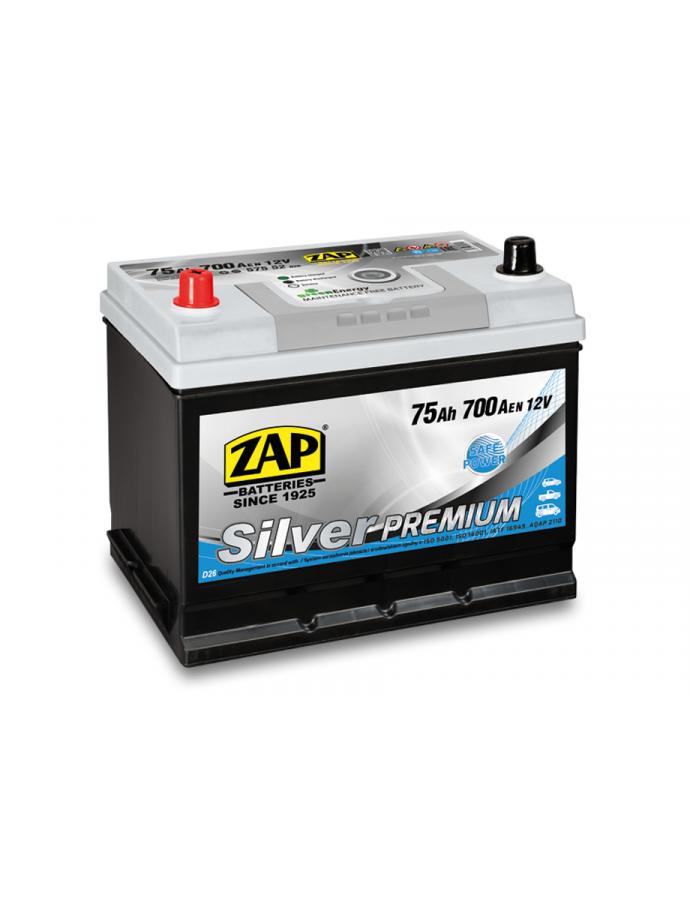 Аккумулятор автомобильный ZAP 75 Ah Silver Premium Japan Cars 700A +лев