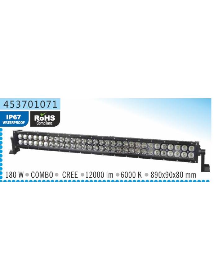 Proiector de lucru LED 180W 12–24V cu fascicul hibrid, lungime 89 cm