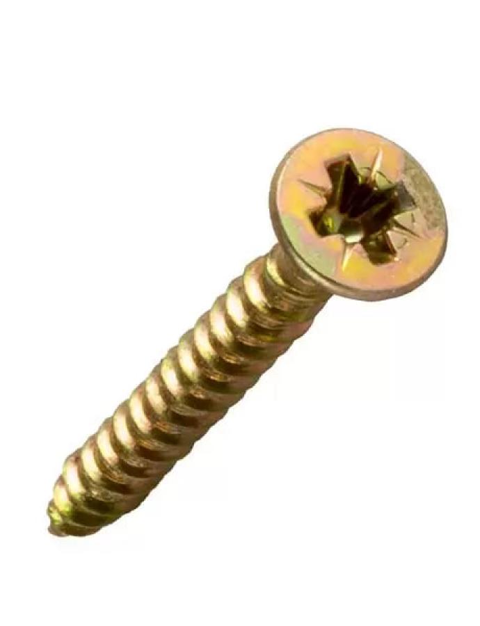Șurub pentru lemn 4×50 mm, galben, 30 buc. — fixare sigură și eficientă pentru proiecte din lemn.