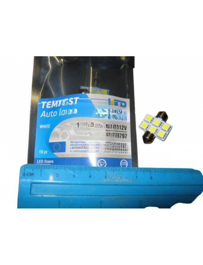 Лампа LED софитная C5W 12V T11x31-S8.5 6SMD 5050 WHITE TEMPEST — купить