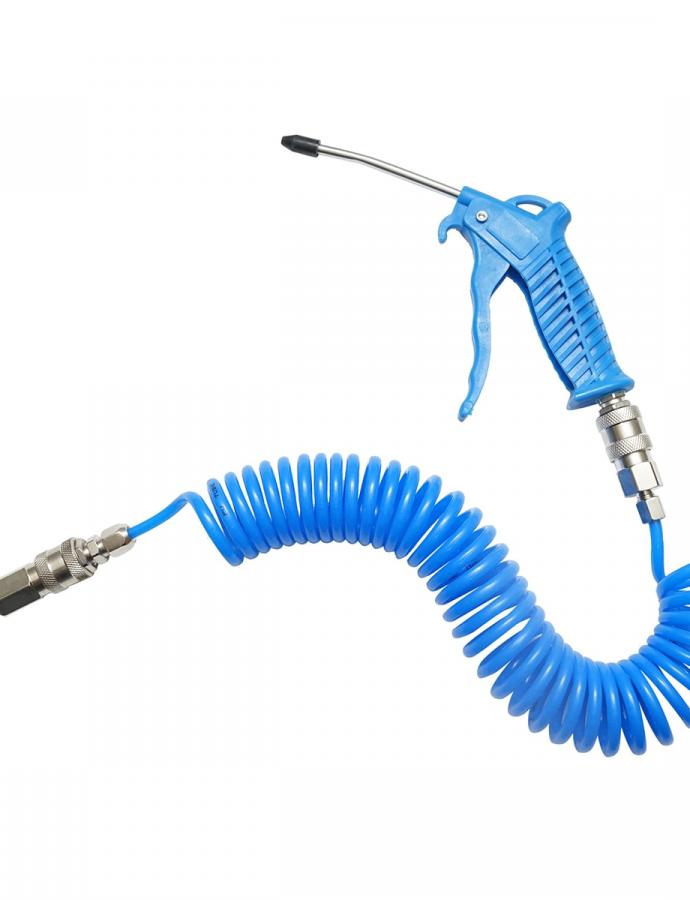 Пистолет пневматический со спиральным шлангом и быстроразъемами для очистки пыли Breckner