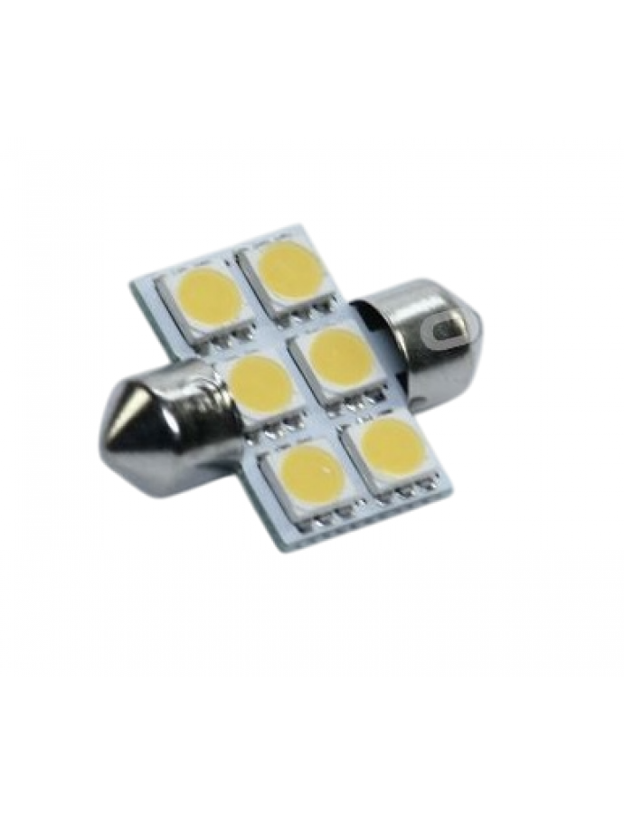 Bec LED feston C5W 24V T11x31 S8.5 6SMD lumină alb cald TEMPEST