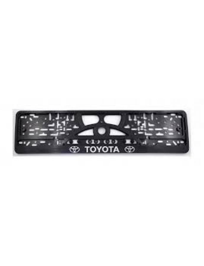 "Рамка для номера TOYOTA (V) CARLIFE — надежное и стильное крепление для номерных знаков автомобилей марки Toyota."