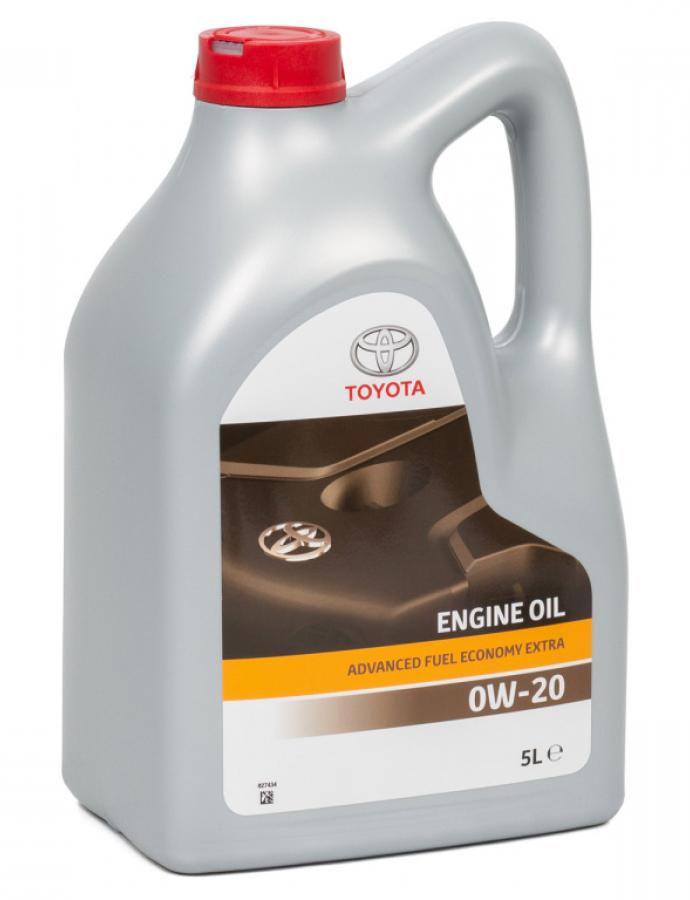 Масло TOYOTA SAE 0W-20 AFE 5 л — синтетическое моторное масло для бензиновых и гибридных двигателей.