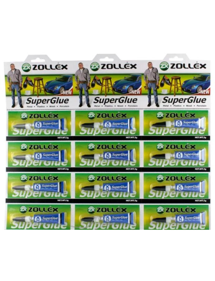 Супер клей Zollex 3 г — универсальный быстросхватывающийся клей для различных материалов.