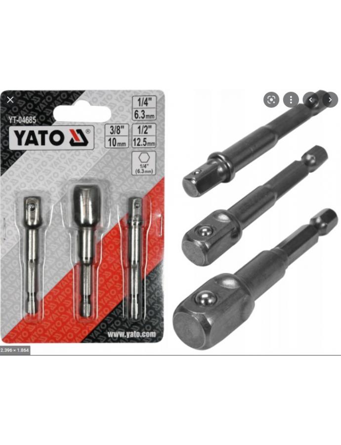 Adaptoare HEX p/u tubulare 1/4"-3/8"-1/2" set 3buc