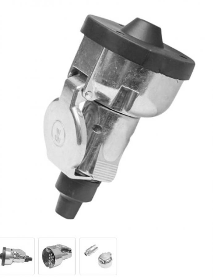 Разъем прицепа металлический 12V с 7 контакт. (папа+мама)