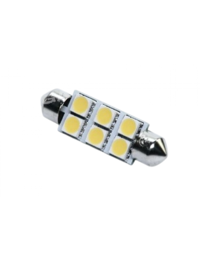 Bec LED plafonieră C5W 24V T11x41-S8.5 (6 SMD size5050) alb cald TEMPEST