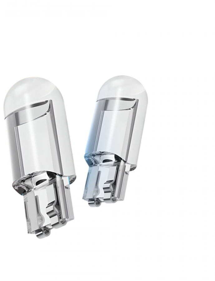 Автомобильная LED лампа T10 12V габарит синяя 2 штуки