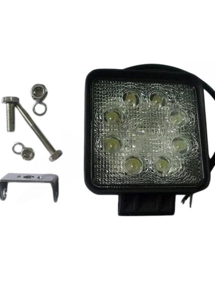Proiector de lucru LED 24W 12–24V pătrat cu fascicul luminos larg de 30°