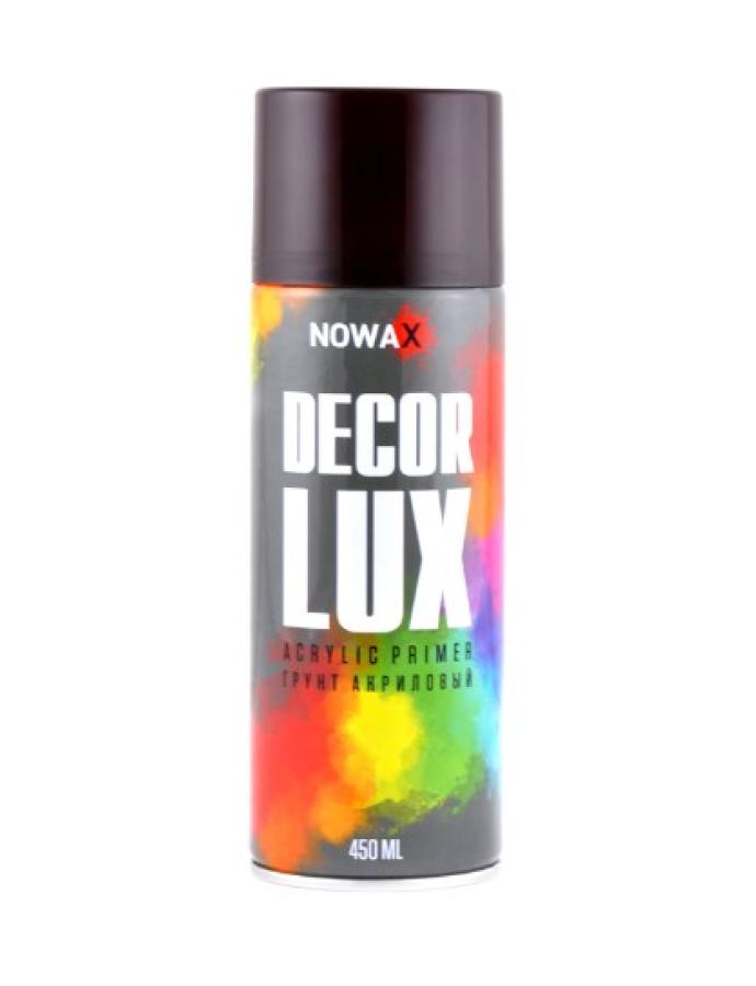 Grund acrilic DecorLux roșu-maroniu 450 ml NOWAX — spray anticoroziv pentru metal.