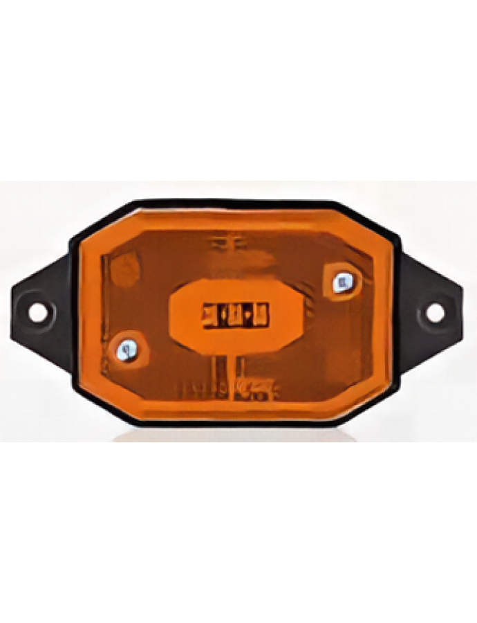 Lampă FT-001 ZIII LED de gabarit galbenă cu suport scurt și element reflectorizant — lampă LED de poziție pentru remorci, camioane și utilaje speciale.